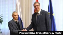 Ambasador Rusije u Beogradu Aleksandar Bocan Harčenko i predsednik Srbije Aleksandar Vučić, 5. novembar 2022. (arhivska fotografija)