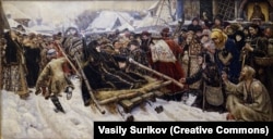 O pictură a artistului rus Vasili Surikov care o înfățișează pe Feodosia Morozova, o proeminentă credincioasă veche, ridicând două degete în fața susținătorilor, în timp ce este condusă la închisoare și, în cele din urmă, la moarte de autoritățile țariste în 1671.