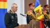 Șeful Marelui Stat Major al Armatei Naționale, generalul de brigadă Eduard Ohladciuc, susține un discurs, la 24 aprilie 2024, cu prilejul marcării a 32 de ani de le crearea marelui Stat Major al Armatei Naționale.