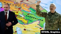 Prim-ministrul armean Nikol Pașinian (stânga) și președintele azer Ilham Aliyev (colaj foto).