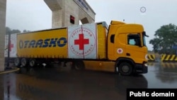 Kamion ruskog Crvenog križa koji prevozi robu za Nagorno Karabah u Aghdamu, 9. septembra 2023.