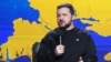 Președintele Volodimir Zelenski în timpul conferinței de presă de sfârșit de an, de marți, 20 decembrie 2023. 