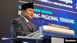 Indonežanski ministar odbrane Prabovo Subianto na Šangri-La bezbednosnom dijalogu u Singapuru, 3. jun 2023.