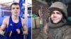 
Maksim Galinicev, fotografiat mai întâi în timpul antrenamentului ca pugilist de top (stânga) și mai târziu, într-una dintre ultimele fotografii realizate înainte de moartea sa în 2023, ca soldat.