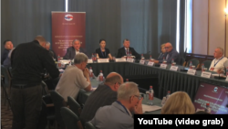 Captură de ecran de la conferința cu tema „În Moldova sau în România: va rămâne oare R. Moldova pe harta anului 2025?”, organizată la Moscova de Institutul țărilor CSI.