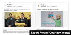 Două reclame cu articole pozitive pentru AUR și primarul sectorului 5, candidat la Primăria Capitalei.