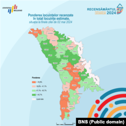 Ponderea locuințelor recenzate în perioada 8 aprilie - 2 mai. Sursa: BNS