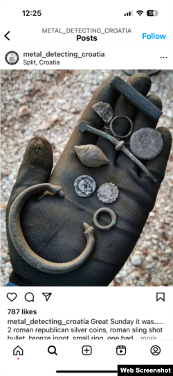 Jedna od profila na Instagramu pod nazivom Metal detecting Croatia.