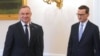 Poljski predsednik Andžej Duda i premijer Mateuš Moravijecki tokom konsultacija o formiranju nove vlade, Varšava, 24. oktobar 2023.