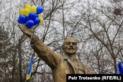 Владимир Ленин ескерткіші. Алматы, 6 наурыз 2022 жыл.