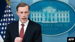Jake Sullivan, consilierul pentru securitate națională de la Casa Albă, într-o conferință de presă susținută la Casa Albă pe data de 11 februarie 2022.