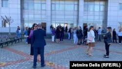 Pamje nga protestat e profesorëve në Durrës.