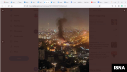 Na video snimku i fotografijama na društvenim mrežama vidi se dim koji se diže iznad zatvora Evin u Teheranu 15. oktobar 2022.