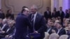 Imagine de la Congresul PNL de duminică, 10 aprilie 2022. Florin Cîțu, câștigător la congresul din septembrie și președintele PNL pentru ultimele șase luni, până sâmbăta, 2 aprilie, și Nicolae Ciucă, candidat unic.