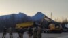 Mechanization under the control of KFOR, EULEX and Kosovo Police removes the barricade in Dudin Krš, north Kosovo, 3th of January 2023