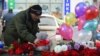 Мемориал в память о Насте у метро «Октябрьское поле». Москва, 1 марта 2016 года.
