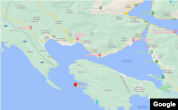 Položaj ostrva Mamula u odnosu na Kotorski zaliv (Google maps)