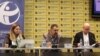 Zlata Đorđević, Zlatko Minić i Nemanja Nenadić iz Transparentnosti Srbija, Beograd, 31. mart 2025. 