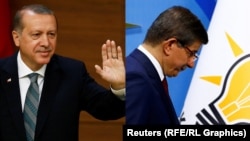 Президент Турции Реджеп Тайип Эрдоган (слева) и ныне бывший премьер-министр Ахмет Давутоглу. 