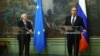 RUSSIA -- EU foreign policy chief Josep Borrell and Russian Foreign Minister Sergei Lavrov hold a joint press conference following their talks in Moscow, February 5, 2021