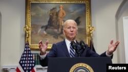 Președintele SUA, Joe Biden, vorbind despre moartea opozantului rus Alexei Navalnîi. Washington, 16 februarie 2024. 