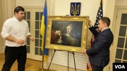 Під час церемонії передачі картини у представництві України в ООН, 19 лютого 2020 року 