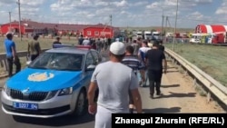 Водители протестуют против платных дорог. Актобе, 30 мая 2021 года.