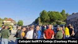 Blokada puta Cetinje - Podgorica kod Kruševog ždrijela