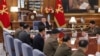 Pamje gjatë takimit të liderit verikorean, Kim Jong Un me gjeneralë ushtarakë.
