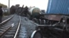 Авария грузового поезда. Видеосюжет Азаттыка.