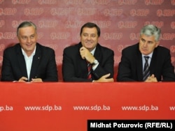 Čelnici vodećih bh. stranaka Zlatko Lagumdžija, Milorad Dodik i Dragan Čović, septembar 2011.