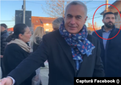 Marin Burcea, în spatele lui Călin Georgescu.
