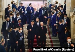 Ruski predsjednik Vladimir Putin i kineski predsjednik Si Đinping na prijemu u Moskvi 21. marta.