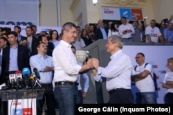 Dan Barna și Dacian Cioloș după alegerile europarlamentare, 26 mai 2019