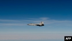 Российский самолёт Миг-31, сфотографированный в момент вторжения в воздушное пространство Эстонии 19 сентября