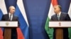 Imagine de la conferința de presă a lui Vladimir Putin și Viktor Orban, la Budapesta, de la finalul lunii octombrie