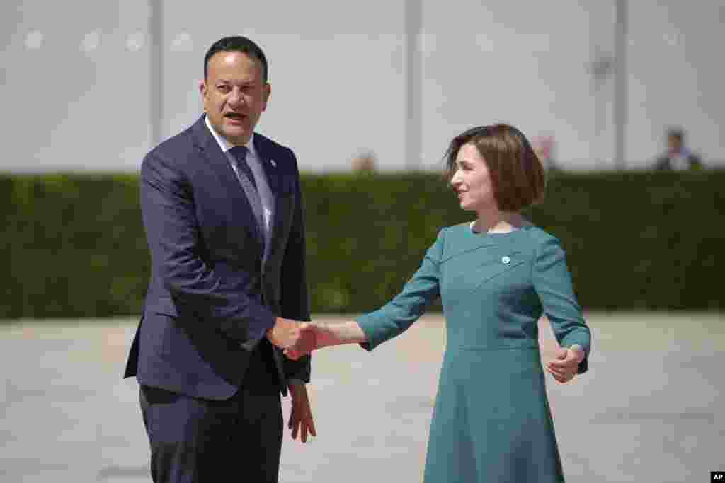 Prim-ministrul irlandez Leo Varadkar și Maia Sandu, președinta R. Moldova. 