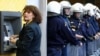 Жінка біля банкомата під час мітингу проти заходів суворої економії, Афіни, 29 квітня 2010 року
