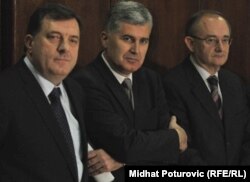 Milorad Dodik sa predsjednicima dva bh. HDZ-a, Draganom Čovićem i Božom Ljubićem