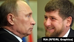 Vladimir Putin (stânga) și liderul cecen Ramzan Kadîrov