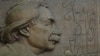Czech Republic -- Memorial brass at Staromestka square in Prague dedicated to Einstein,undated