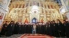 Митрополит Онуфрий и члены Священного Синода УПЦ (МП) во время избрания нового главы Украинской Церкви