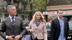 Milo Đukanović sa suprugom Lidijom i sinom Blažom, Podgorica, oktobar 2012. godine