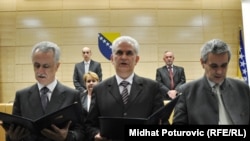 Mirsad Kebo, Živko Budimir i Svetozar Pudarić polažu zakletvu 17. mart 2011. godine