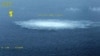 Una dintre scurgerile de gaze măsoară peste 950 de metri în diametru. Imagine realizată pe 27 septembrie de un avion al Gărzii de Coastă suedeze.
