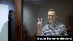Opozantul rus Alexei Navanîi în ultima sa apariție într-un tribunal din Rusia, Moscova, 20 februarie 2021. 