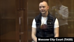 Ivan Safronov în timpul procesului său, 30 iulie 2021, Moscova.