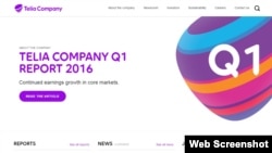 Скриншот веб-сайта компании Telia Company (бывшей TeliaSonera). 